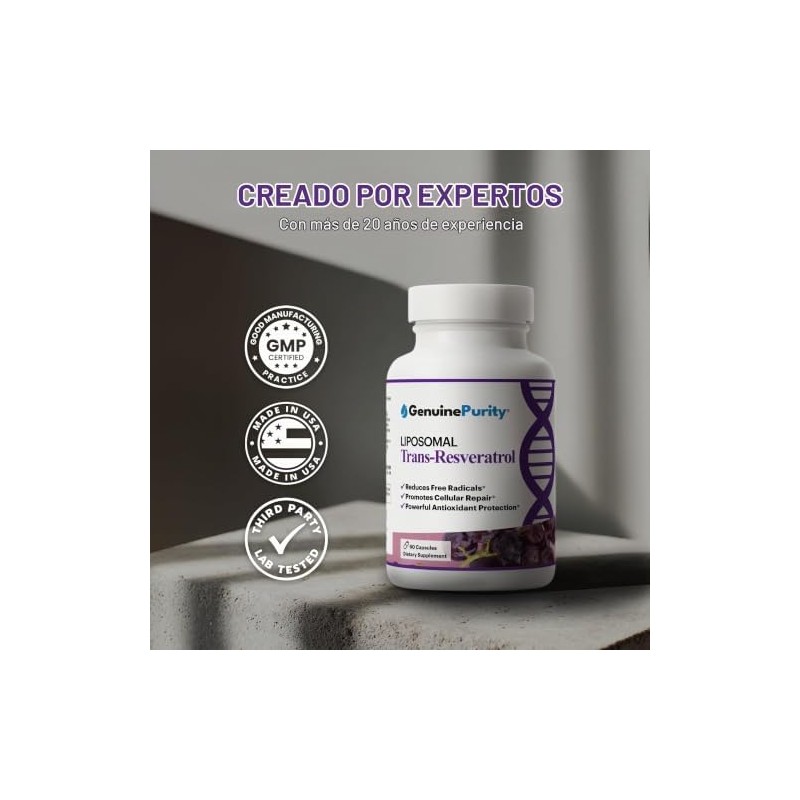 TransResveratrol Liposomal 500mg Potente Antioxidante, Activa Sirtuinas Pure Liposomal Tran