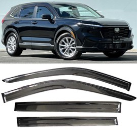 4PCS Window Deflectors for Honda CRV(CR-V) 2023 2024 | Rain Guard Vent Visor | Dark Smoke Tinted | Noise Reduction & UV Protection | Easy Installation | Weatherproof Car Accessories