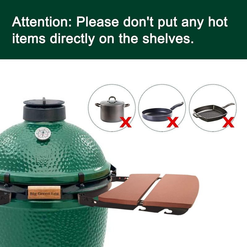 JUMUZHE Side Shelves for Big Green Egg Charcoal Grill Table