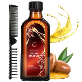 Luxury Argan Hair Treatment Oil, Leave-In Hair Serum for Dry, Frizzy, Color-Treated Hair, Lightweight Non-Greasy Argan Oil