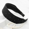 Burnaby black ribbed dot hairband wide headband / 버나비 블랙