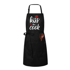 Awesome gift for that special cook in your life. Funny Quote Kiss The Cook Chef BBQ Grill Aprons For Men Women Ideal Gift On Mother's Day, Fathers Day, Christmas