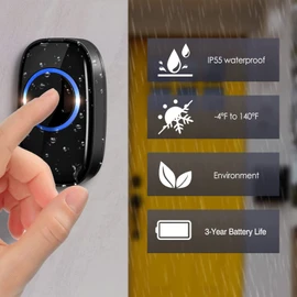 Wireless Doorbell Kit with 1300FT Range, IP55 Waterproof & 5 Volume Levels & 58 Ringtones, Cordless Plug in Door Bells with 4 Receivers, Door Entry Bell for Home/Office/Garden…