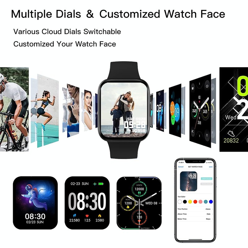 Smart Watch Activity Tracker with Pedometer Smartwatch Compatible iOS Android
