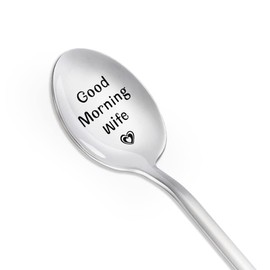 Gifts for Wife from Husband Coffee Spoons - Good Morning Wife Spoon for Women Anniversary Valentines Day Gifts for Wife Birthday Christmas Presents