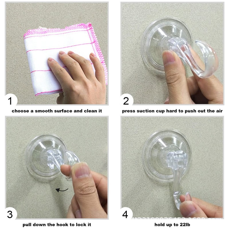 2 pack Suction Cup Wreath Hanger ，Large Clear Vacuum Heavy-Duty