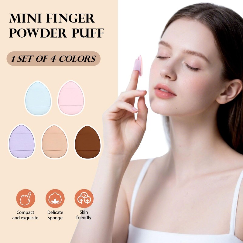 GGUFAY 10 Pieces Mini Powder Puff Powder Puff Finger Makeup