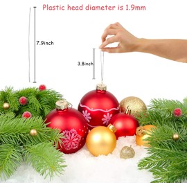 KATELUO Christmas Ornament Hangers, 200 Pieces Christmas Ornament Hangers with Snap Closure, Pre-Cut Ropes, Christmas Tree Hooks, Ball Hangers, for Christmas Hanging Decor