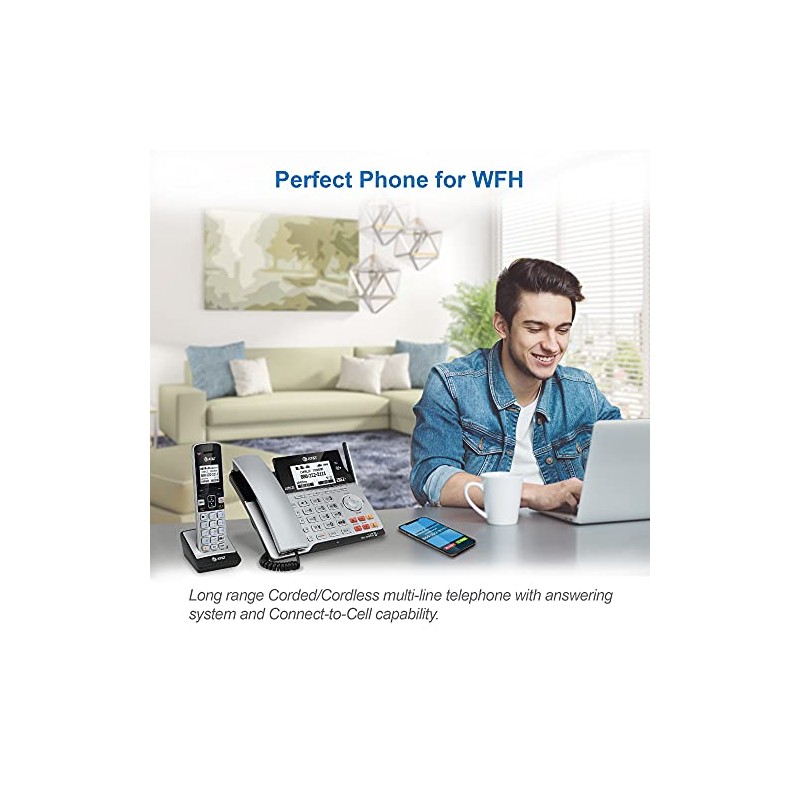 AT&T TL86103 DECT 6.0 Connect to Cell 2 Line Answering