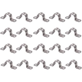 32mm Pipe Strap Clamps, 20 Pcs 304 Stainless Steel Pipe Holder Brackets, Saddle U Shaped Tube Clips for Ducting Plumber Water Pipe