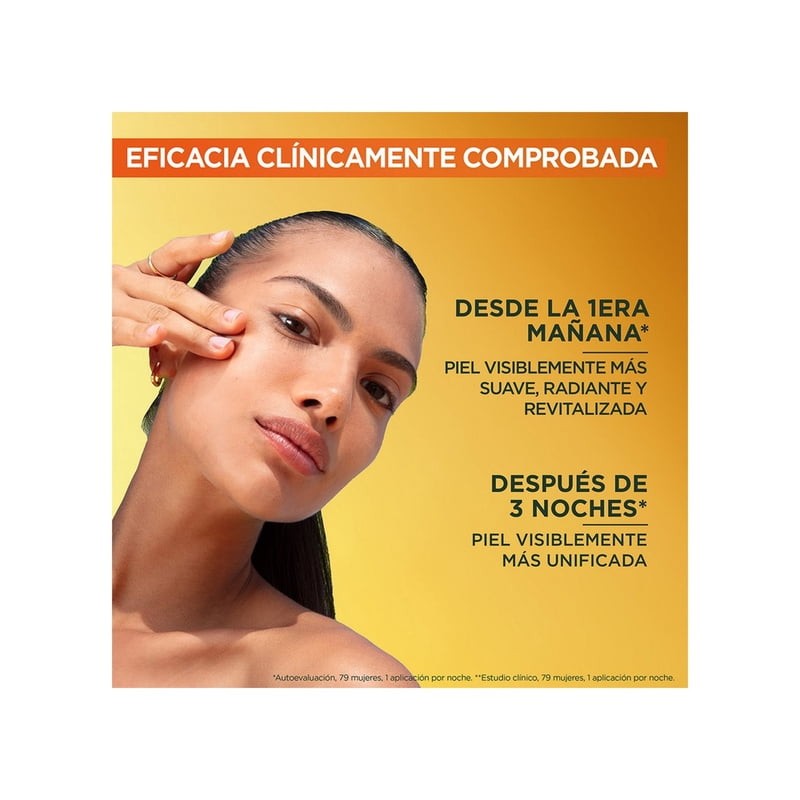 Sérum facial de noche Garnier skin active express aclara vitamina