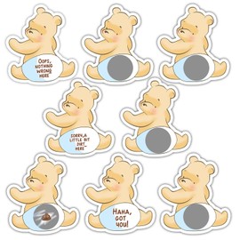 ZsaTuiy Winnie Baby Shower Games - Scratch Off Game and Decorations for Girl Boy Ice Breakers, Poop Lottery Tickets