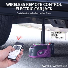 FEANISIFEI Electric Car Jack Hydraulic Cordless Remote Control 5 Ton 18V with Small Portable Cordless Floor Jack Lift Automotive for SUV Sedan Vehicle MPV Car Change Tire Emergency Repair Tyre Purple