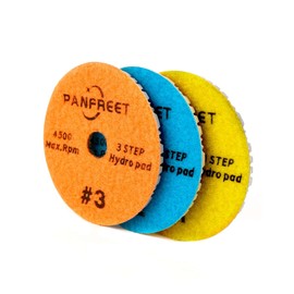 Panfreet Wet/Dry 3 Step 4 Inch Diamond Polishing Pads Granite Polishing Pads for Granite Quartz Marble Concrete Terrazzo