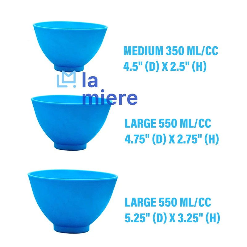 LA MIERE Autoclavable Light Blue Silicone Flexible Dental Mixing Bowl,