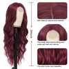 NAYOO Long Wine Red Wavy Wig for Women 26 Inch