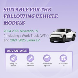 RUNROAD Center Console Organizer Tray Compatible with 2024 2025 Chevy Silverado EV WT and 2024 2025 GMC Sierra EV Accessories, Insert Armrest Tray Middle Console Organizer Secondary Storage Box