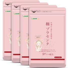 シードコムス 極 プラセンタ サプリメント 豚プラセンタ 馬プラセンタ フェルラ酸 (約12ヶ月分 360粒)