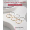ZHESHY 3pcs Gold Silver Ring Women's 1.3 mm Thin Golden
