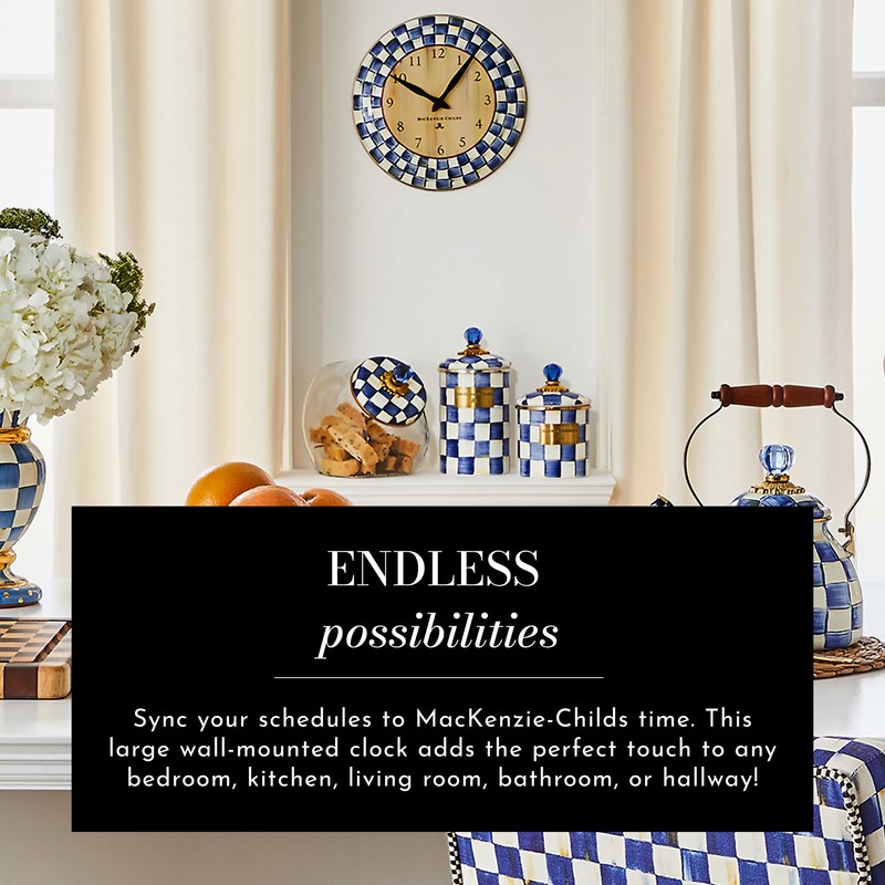 MACKENZIE-CHILDS Wall Clock, Decorative Clock for Kitchen and Living Room,