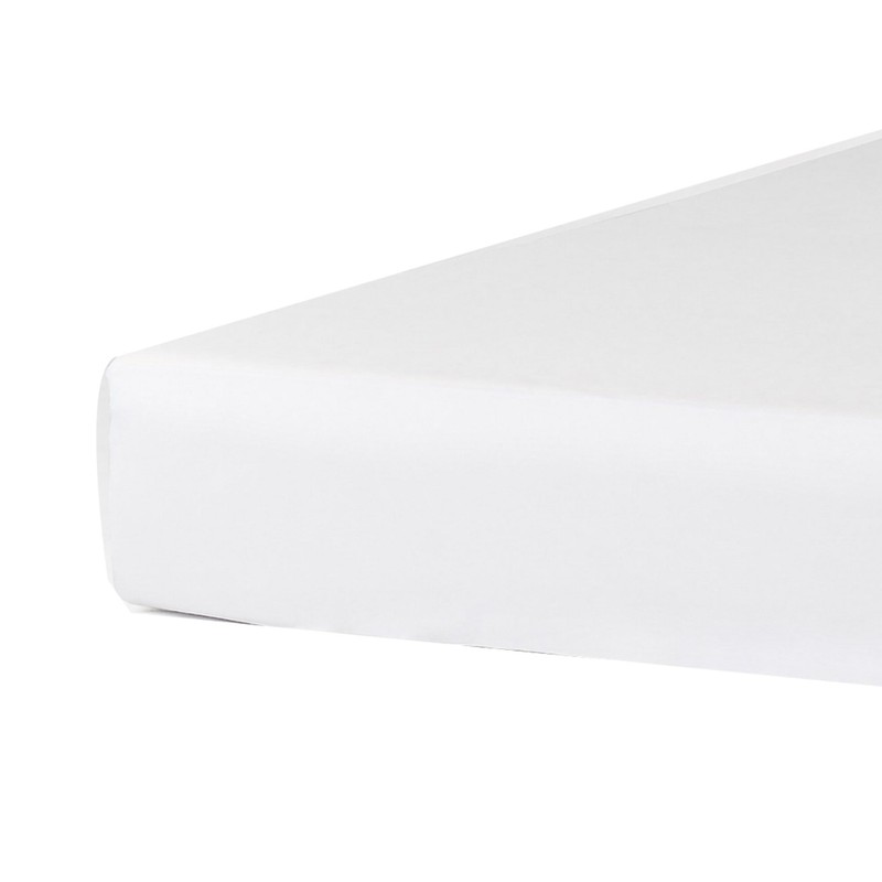 Benjara Queen Mattress Protector, Pocket Design, Waterproof Cream White Fabric