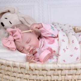 Aori Lifelike Reborn Baby Dolls - 20 Inch Sleeping Ultra Realistic Girl Newborn Baby Doll with Weighted Body for Cuddling Poseable Soft Vinyl Doll for Kids 3+ Role Play