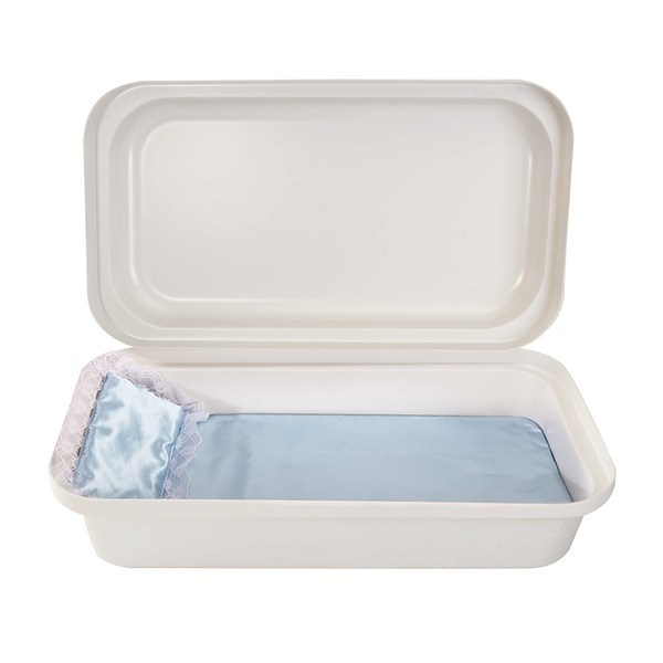 Pet Memory Shop Classical Series Pet Casket| Pet Burial Box for Dogs, Cats, and Animals |Loving Pet Memorial| Safe and Durable | Ideal Pet Loss Gift - (Medium, White/Blue)
