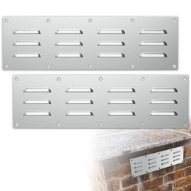 FOROIRON 2 Pack Stainless Steel Venting Panel for Grill Accessory Stainless Steel Vent Cover Grill Vent for Masonry Fire Pits and Outdoor Kitchen, 15" by 4-1/2"