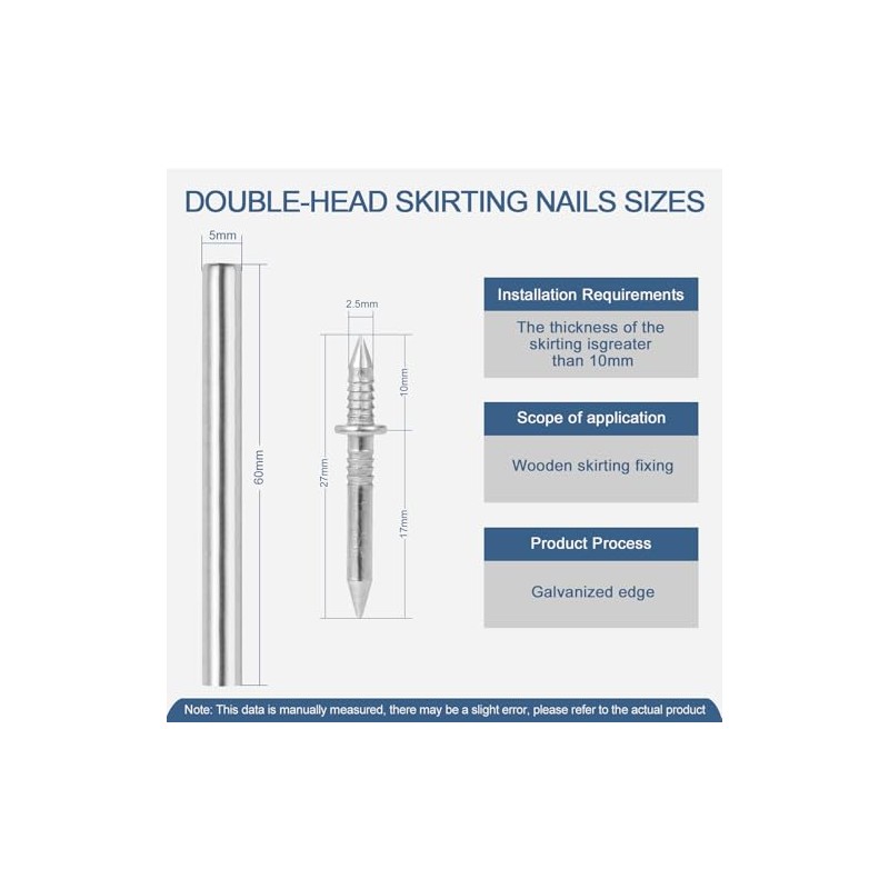 400pcs Hardware Nails Double Head Skirting Nails with 4 Tools
