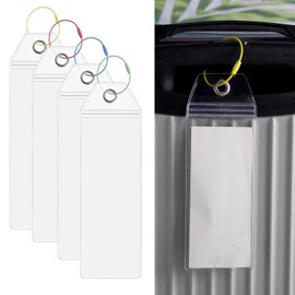 4 Stück wasserdichte Kreuzfahrt Gepäck Tag Halter Klare Kreuzfahrt Gepäck Tags mit Reißverschluss Stahl Schleifen für Koffer Gepäck Laptop Taschen Rucksäcke Haustiertaschen Kreuzfahrt Reise Urlaub Zub