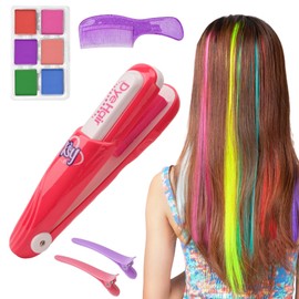 LTFIOON Spielzeug Haarfärbestift, Magic Hair Styling Tools mit 6 Zauber Farbpaletten, Haarkreide für Mädchen, Hair Chalk for Girls Set ab 4 Jahre für Temporäre Haarfarbe Mädchen Geburtstag Weihnachten
