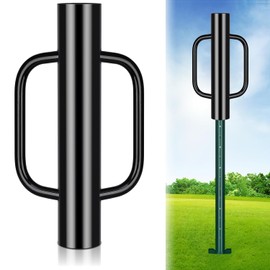 Gtongoko 12LB T Post Driver with Handles Heavy Duty Fence Post Driver Post Pounder for T-Posts，U Channel，Metal Post and Sign Post Pole Driver Tool,17 Inch Black