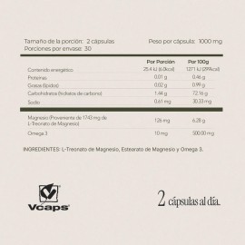 L-treonato De Magnesio + Omega 3 | 60 Cápsulas | Maklen Sabor Sin sabor
