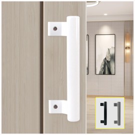 KAFENDA 8 inches Aluminum Alloy Sliding Door Handle Balcony Glass Door Handle Bathroom Cabinet Door Handle Garden Door Handle Warehouse Door Modern Metal Handle (White)