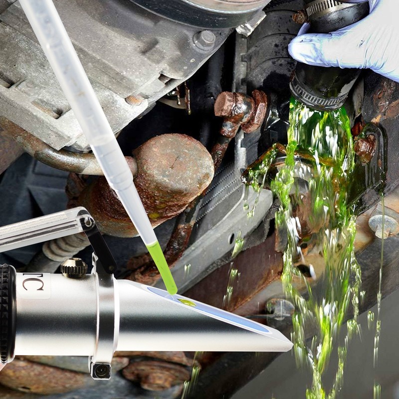 5-in-1 Automotive Battery Antifreeze Refractometer ATC for Specific Gravity, Ethylene