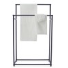 GXFCHYL Free Standing Towel Rack Black Blanket Rack Holder 2