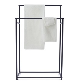 GXFCHYL Free Standing Towel Rack Black Blanket Rack Holder 2 Tier Towel Rack Stand Standing Towel Racks for Bathroom Cast Iron Towel Organizer Towel Drying Rack Stand