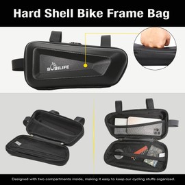 BOBILIFE Hard Shell Bike Triangle Frame Bag - EVA Waterproof Bicycle Frame Bag Under Top Tube Storage Cycling Bag Pouch for Road and Mountain Bikes