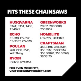 Oregon 3 Pack S56 AdvanceCut Chainsaw Chains for 16-Inch Bar -56 Drive Links – low-kickback chain fits Husqvarna, Echo, Poulan, Wen and more