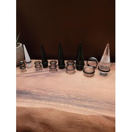 Zaya Body Jewelry 15 Pc Huge Tapers Ear Stretching Kit Black Clear White Tapers and Surgical Steel Tunnels 0g-1 inch Holey Butt'r (9/16" 5/8" 3/4" 7/8" 1 inch)