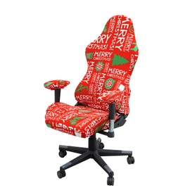 ACOFRR Gaming Chair Covers Slipcovers, Stretch Removable Washable Computer Reclining Gaming Chair Protector Slipcovers with Armrest Cover (No Chairs) (Christmas-Vermilion)