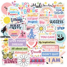 50 Pcs Inspirational Stickers, Affirmation Decals, Uplifting Quotes Sticker for Vision Board Journaling Scrapbook Laptop, Motivational DIY Gifts for Teens Adult