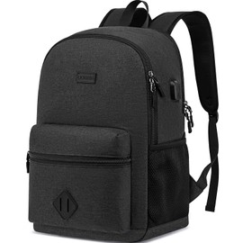 Liokesa Casual Laptop Backpack,School Backpack Large Bookbag with USB for High School College Students Office Business, Black