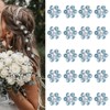 YISSION 20Pcs Mini Rhinestone Flower Hair Clips Cute Blue Hair