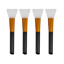 4 Pack Facial Brush, Makeup Spatula, Silicone Face Mask Applicator, Face Mask Brush for Skincare, Makeup Tools (Black)