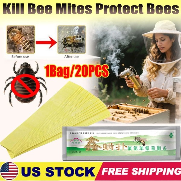 Unbranded 20Pcs Bee Mites Strip Medicine Pest Control Durable Tool