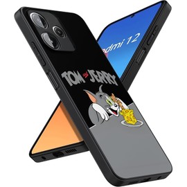 WANSINPAMM Redmi 12 5G Case for Tom and Jerry Anime Cartoon Characters Cute Stylish TPU Material Shock Resistant Anti-Slip Abrasion Resistant Strong Protection Simple Thin Soft (For Redmi 12 5G)