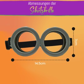 3pc Yellow Fancy Dress Adult - Yellow Beanie Hat, Goggles Adults Funny Glasses, Black Gloves Costume for Little Yellow Man Fancy Dress for Adults - Boys Yellow Accessories Kids' Dress-Up (Goggles)