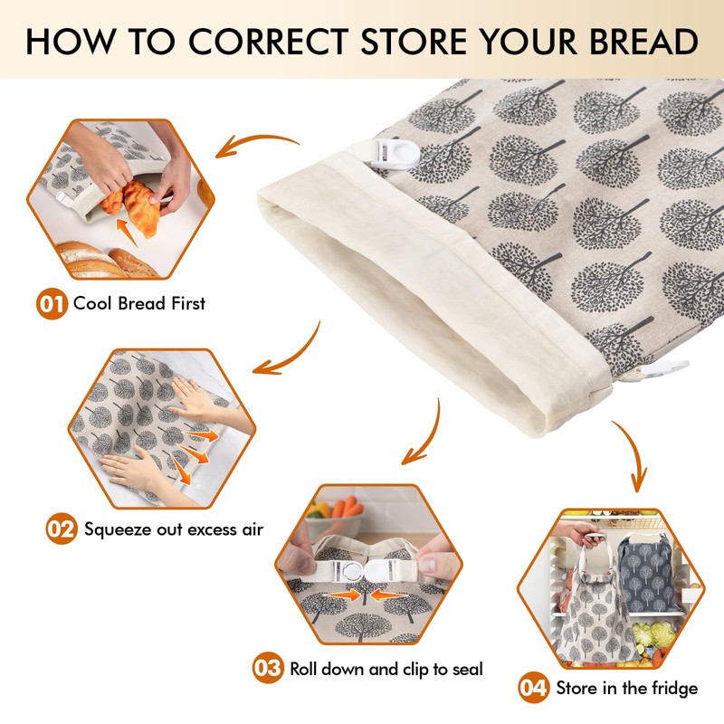 Sourdough Bread Bags & Proofing Bowl Covers, 2 Pack Reusable