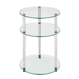Convenience Concepts Designs2Go Classic Glass 3 Tier Round Table, Glass